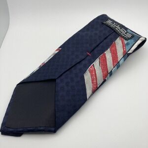 Zylos George‎ Machado Men's Tie 100% Italian Silk Made In US Blue Red Pattern